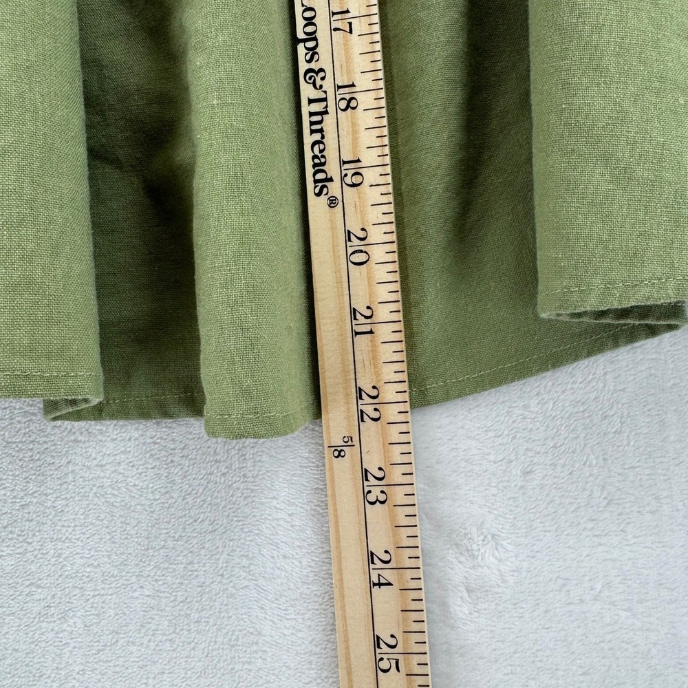 Princess Polly Olive Green Halter Mini Dress Bustier Cotton Linen Blend Size 6 - Picture 4 of 6